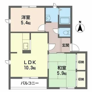 メゾンドヴェール【D102号室】の間取り
