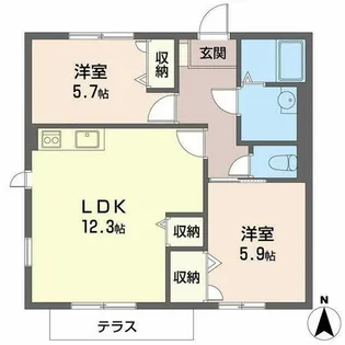 イートンパレス松原【0107号室】の間取り