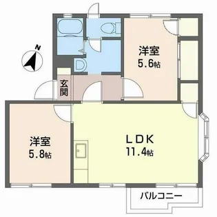 英賀保ハイツ【3101号室】の間取り