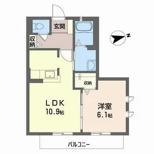 シャーメゾン ペリフェリーア【0201号室】の間取り