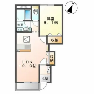 アシューレ五郎丸D【1階】の間取り
