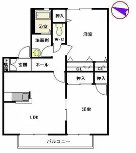コートヴェール南片江II H棟【H0203号室】の間取り