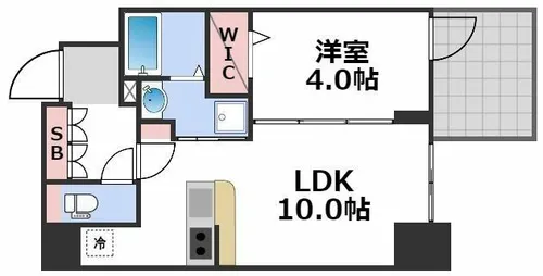La Douceur谷町【4階】の間取り