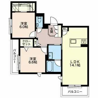 ルッソヴィータ矢白【0403号室】の間取り