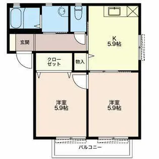 Bells21【C201号室】の間取り