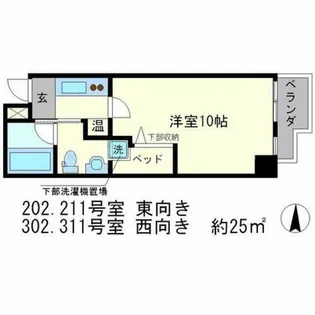 アクエルド御所北【3階】の間取り