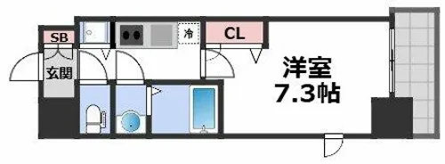 プランドール北浜【2階】の間取り