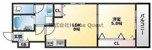 エクセレント久宝園【2階】の間取り