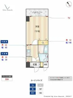 ピュアドームエクサイト博多アネックス【8階】の間取り