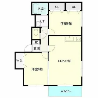 パリオ月寒東【402号室】の間取り