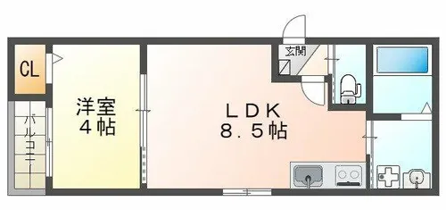 CRASTINE魚住町【3階】の間取り