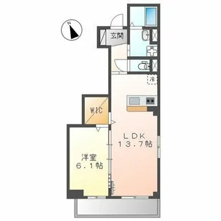 ウエストウイング6【101号室】の間取り