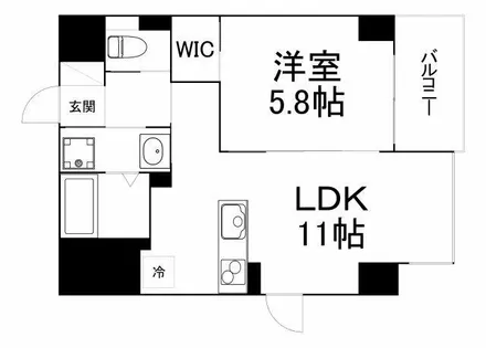 エイチツーオー今里東【4階】の間取り