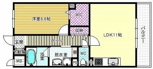 メルヴェーユ藤井寺【2階】の間取り