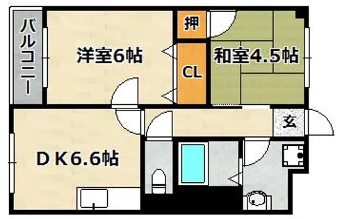 南五葉ハイツ【3階】の間取り