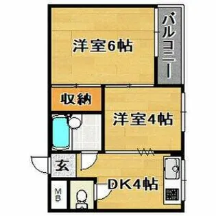 コーポ南住吉【402号室】の間取り