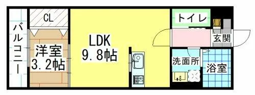 福岡県北九州市八幡西区西鳴水2丁目【アパート】の間取り