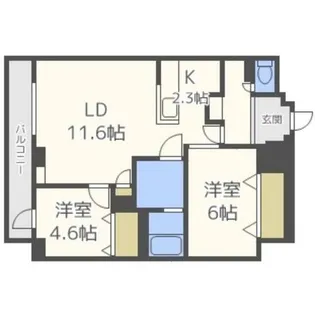 ヴィラ・コンフォート【6階】の間取り