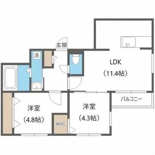 ビッグレジデンス中島公園【4階】の間取り