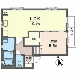 エトワール祝園【B102号室】の間取り
