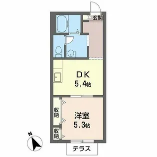 ドミール佐保台【0102号室】の間取り