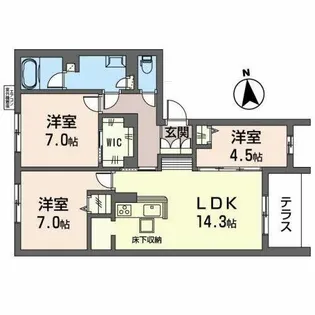シャーメゾン フルルプランテ【0101号室】の間取り
