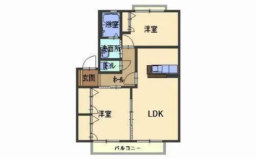 エンコウジB【0102号室】の間取り