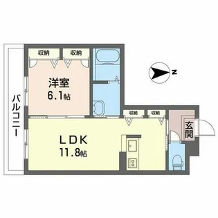 エスメラルダ谷上【0206号室】の間取り