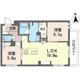 メゾン ブランカ あびこ南【0202号室】の間取り