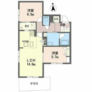 メゾン ブランカ あびこ南【0103号室】の間取り