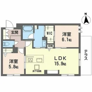 メゾン ブランカ あびこ南【0102号室】の間取り