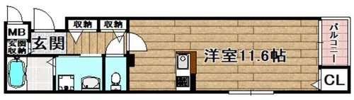 1Kの間取り画像