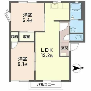 フレグランス北平野【0205号室】の間取り