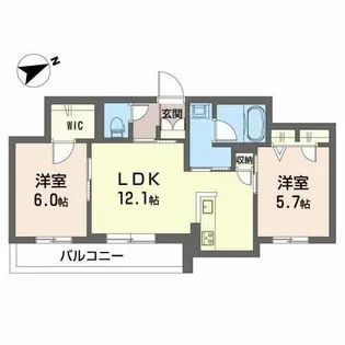シャーメゾンさいがわ【0202号室】の間取り