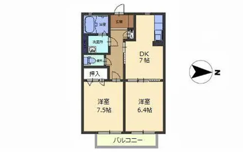 シャーメゾン ダンサント【0102号室】の間取り