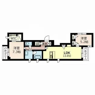 サンセール長等【0201号室】の間取り
