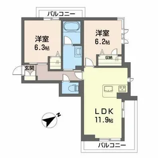 ツリーチャイム【0201号室】の間取り