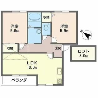 ヴィラ・ディアマンテ【B205号室】の間取り