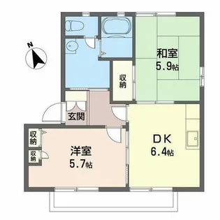 シャーメゾン小雑賀【0206号室】の間取り