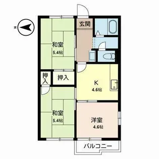 ヒルズ花屋敷【0201号室】の間取り