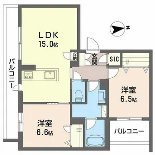 シャーメゾン ハル 水尾【0302号室】の間取り