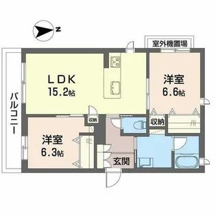 シャーメゾン ハル 水尾【0201号室】の間取り
