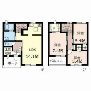 クラヴィエ・ミキ【0102号室】の間取り