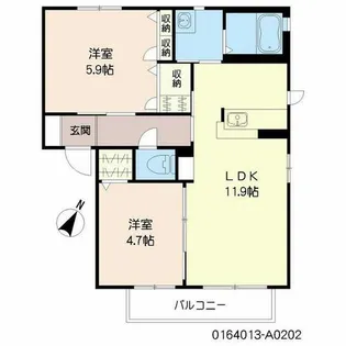 シャルマンメゾン大川 A棟【2階】の間取り