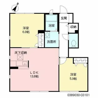 フォーゲル・ハピネス C棟【C0101号室】の間取り