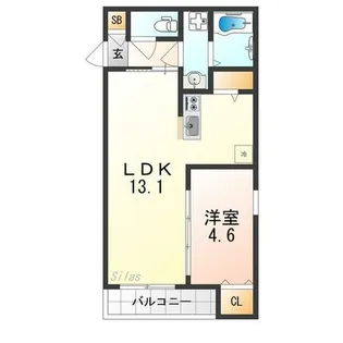 ジーメゾン泉佐野パレシード【2階】の間取り