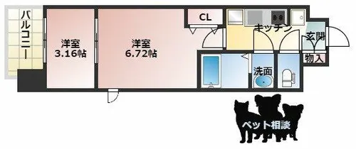 AELL OSAKA EAST【5階】の間取り