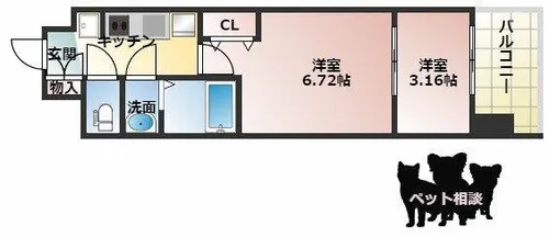AELL OSAKA EAST【7階】の間取り