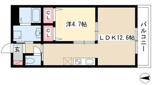セゾン小碓【303号室】の間取り