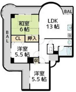 リヴィエール川西【7階】の間取り